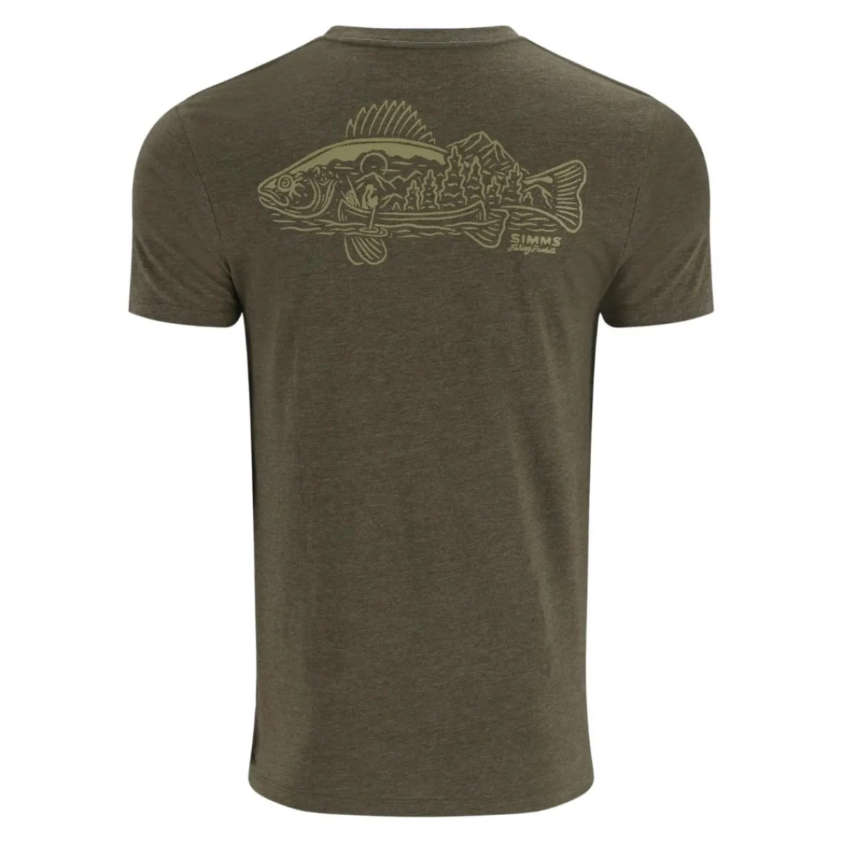 Simms Waders And Wading Boots|Fishing Shirts And T-Shirts<Men's Walleye Scene T-Shirt Military Heather