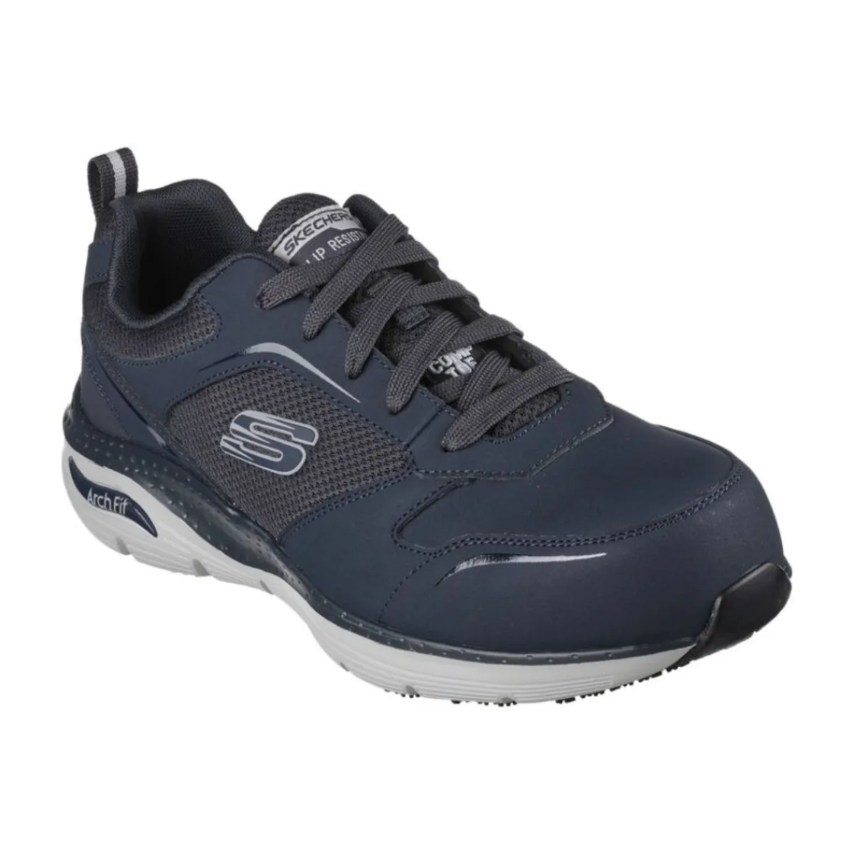 Skechers Casual Shoes|Sandals And Mules<Men's Wide Arch Fit SR - Angis Comp Toe Shoes Navy / Grey