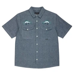 Hooké Waders And Wading Boots|Fishing Shirts And T-Shirts<Men's Wild Salmon Short Sleeve Shirt Blue Chambray