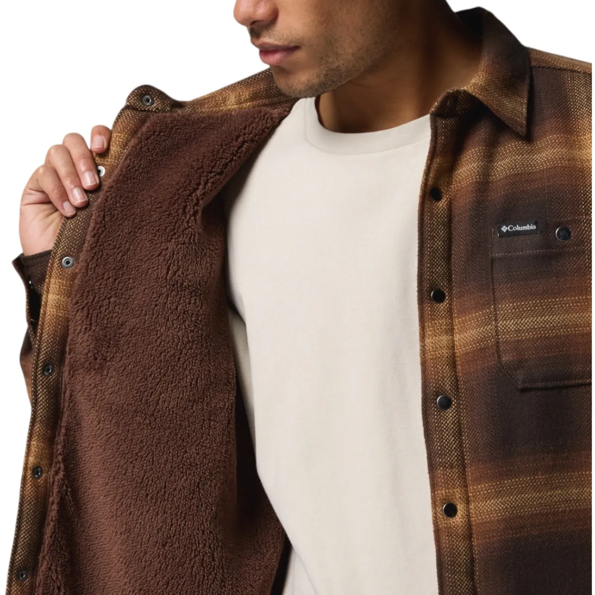 Columbia Shirts|Swimwear<Men's Windward II Shirt Jacket Tobacco Blurred Ombre