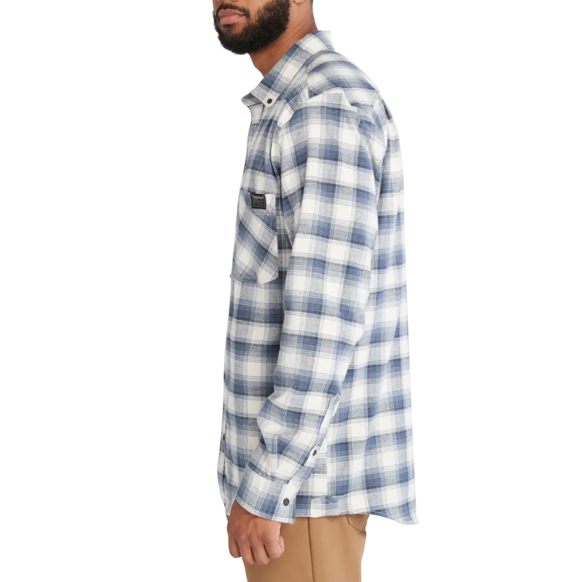 Timberland PRO Safety Shoes|Work Outerwear<Men's Woodfort Flannel Flex Shirt Vintage Indigo Yarn-Dyed