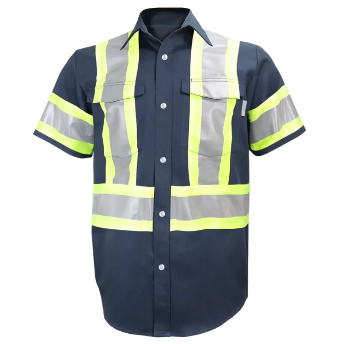 Gatts Safety Shoes|Work Outerwear<Men's 650X4 Short Sleeve Work Shirt Navy