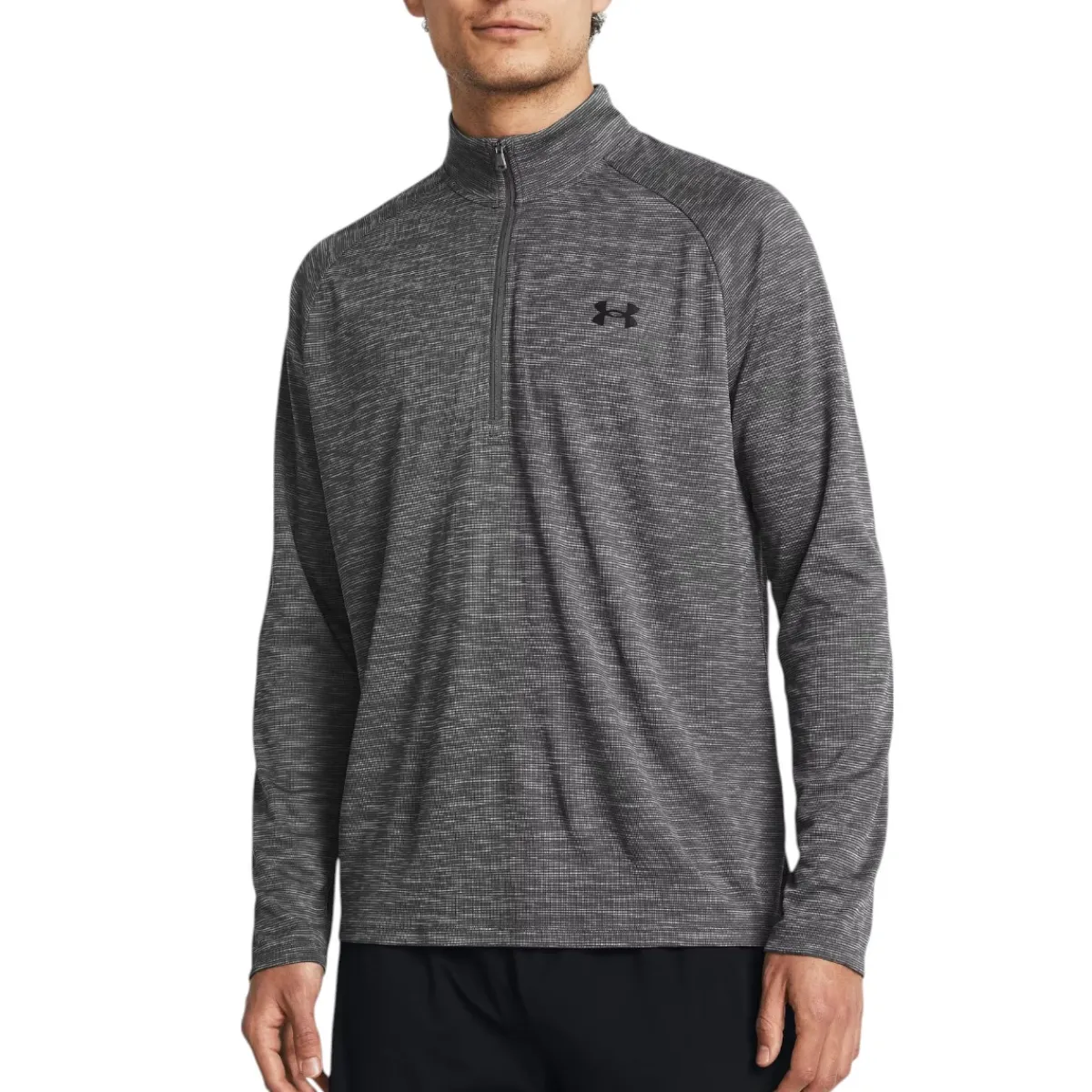 Under Armour Shirts|Swimwear<Men's ½ Zip UA Tech™ Textured Long Sleeve T-Shirt Castlerock / Black