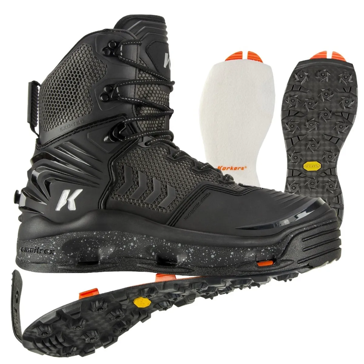 Korkers Waders And Wading Boots|Fishing Shirts And T-Shirts<River Ops Fishing Boots Black / Carrier Grey
