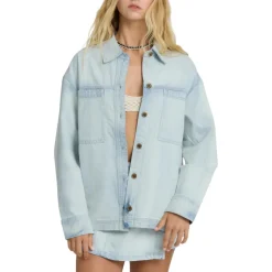 Women's Jade Saltwashed Long Sleeve Woven Top