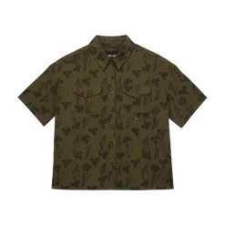 Women's Oversized Yellow Iris Short Sleeve Shirt