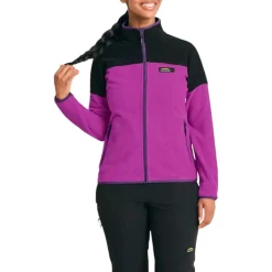 Chlorophylle Sweaters|Shirts<Women's Apica Recycled Fleece Jacket Vibrant Purple / Pure Black