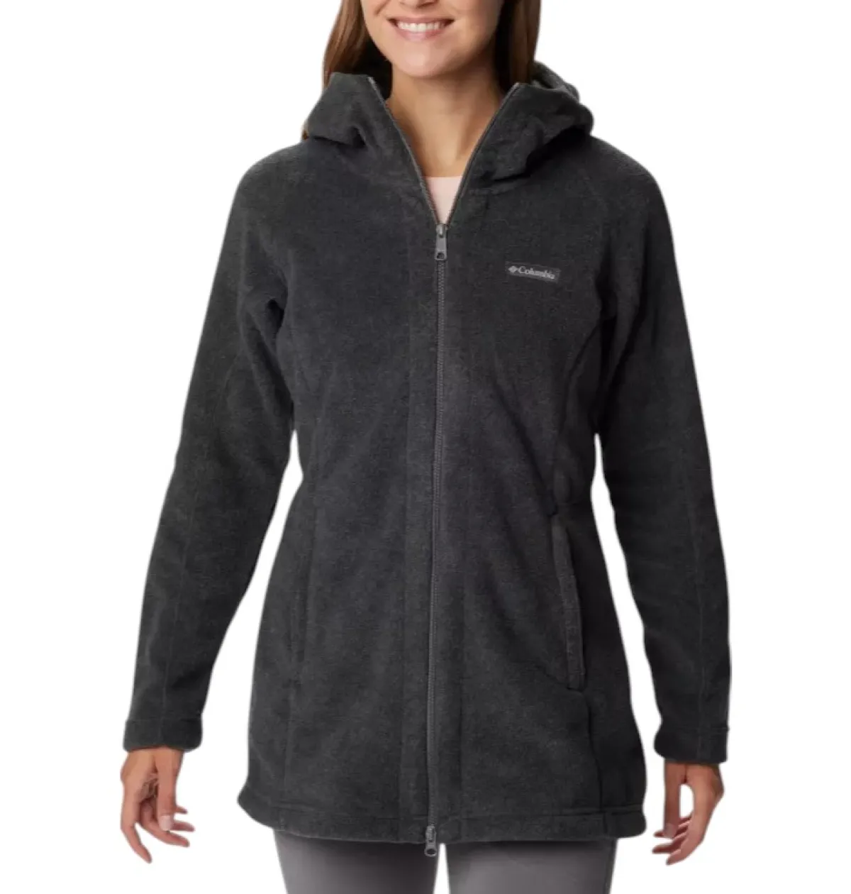 Columbia Sweaters|Shirts<Women's Benton Springs II Long Polar Hoodie Charcoal Heather