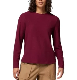 Columbia Sweaters|Shirts<Women's Brea Falls™ Grid Crew Long Sleeve Shirt Rich Wine