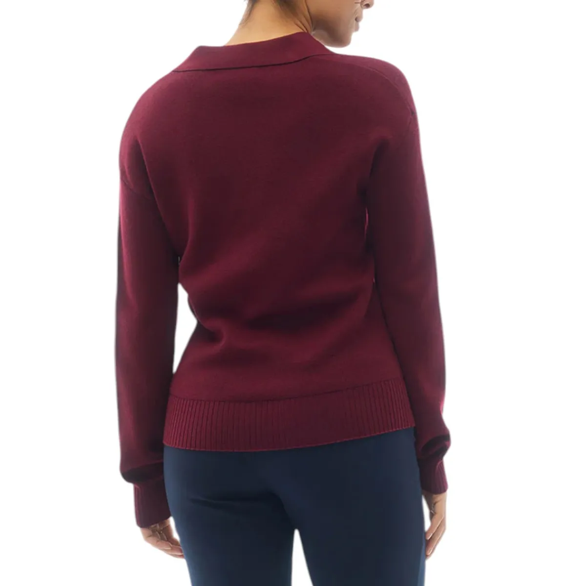 Fig Clothing Sweaters|Shirts<Women's Cima Long Sleeve Polo Twinberry