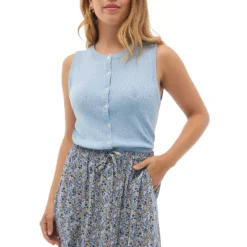 Fig Clothing Sweaters|Shirts<Women's Evelyn Sweater Vest Ice Blue