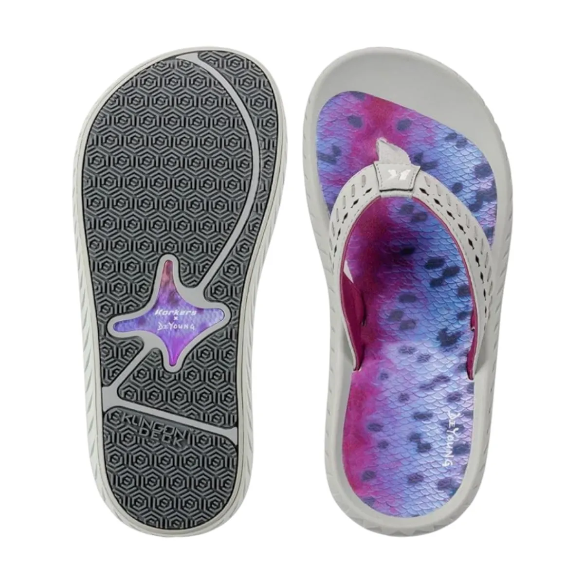 Korkers Casual Shoes|Sandals And Mules<Women's Fish Flip Sandals Violet/Grey