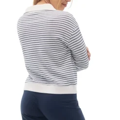 Fig Clothing Sweaters|Shirts<Women's Hampton Mid-zip Sweater Sail Stripe