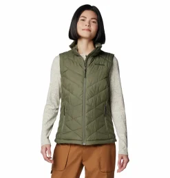 Columbia Insulated Jackets|Windbreaker Jackets<Women's Heavenly II Sleeveless Vest Stone Green