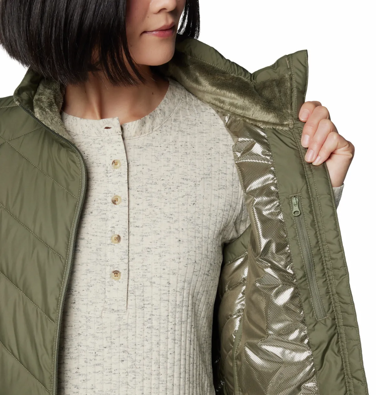 Columbia Insulated Jackets|Windbreaker Jackets<Women's Heavenly II Sleeveless Vest Stone Green