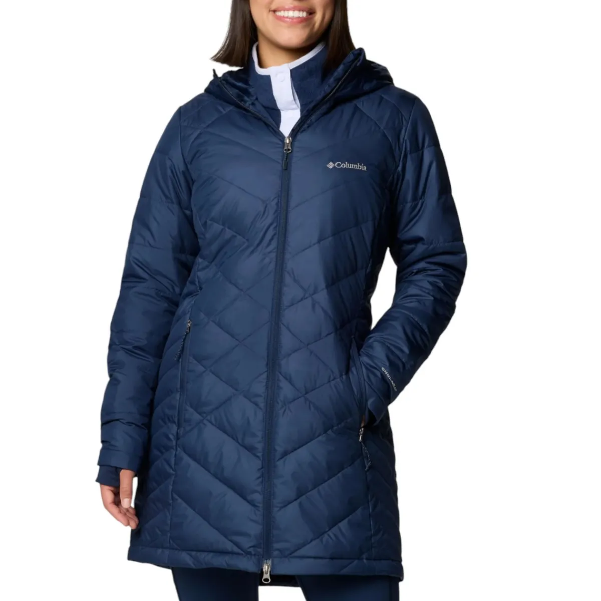 Columbia Insulated Jackets|Windbreaker Jackets<Women's Heavenly Long Hooded Jacket Collegiate Navy