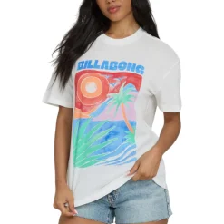 Billabong Sweaters|Shirts<Women's Highs And Lows Knit Short Sleeve T-Shirt Salt Crystal