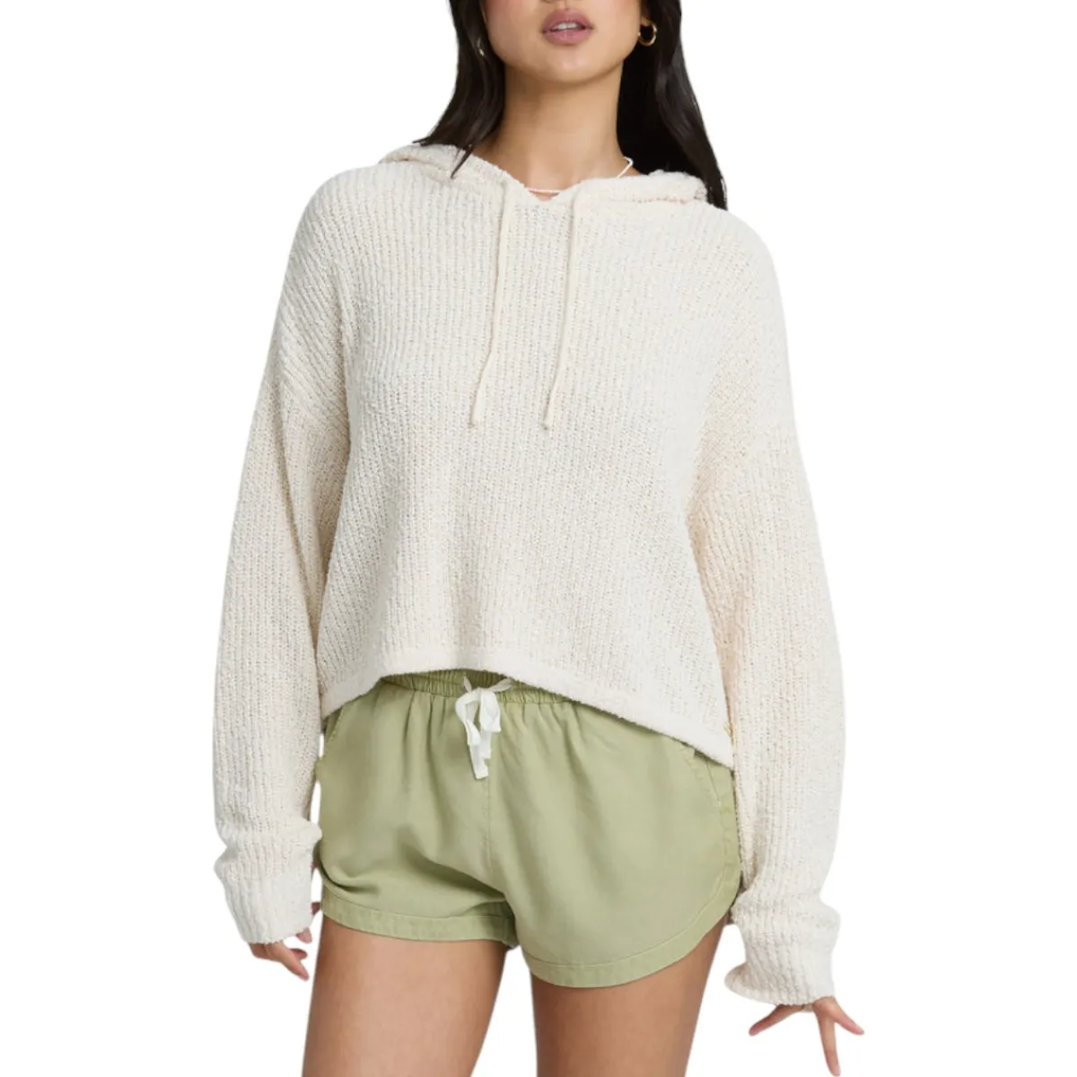 Billabong Sweaters|Shirts<Women's Hot Beachin Hooded Sweater White Cap