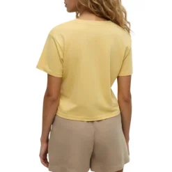 Tentree Sweaters|Shirts<Women's Lake View Crop T-Shirt Dusk Yellow / Lake View