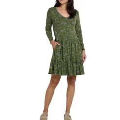 Toad and Co. Sweaters|Shirts<Women's Marley Tiered Long Sleeve Dress Chive Sketch Print