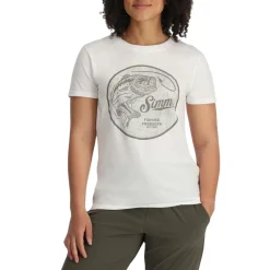 Simms Waders And Wading Boots|Fishing Shirts And T-Shirts<Women's Nostalgic Bass T-Shirt White
