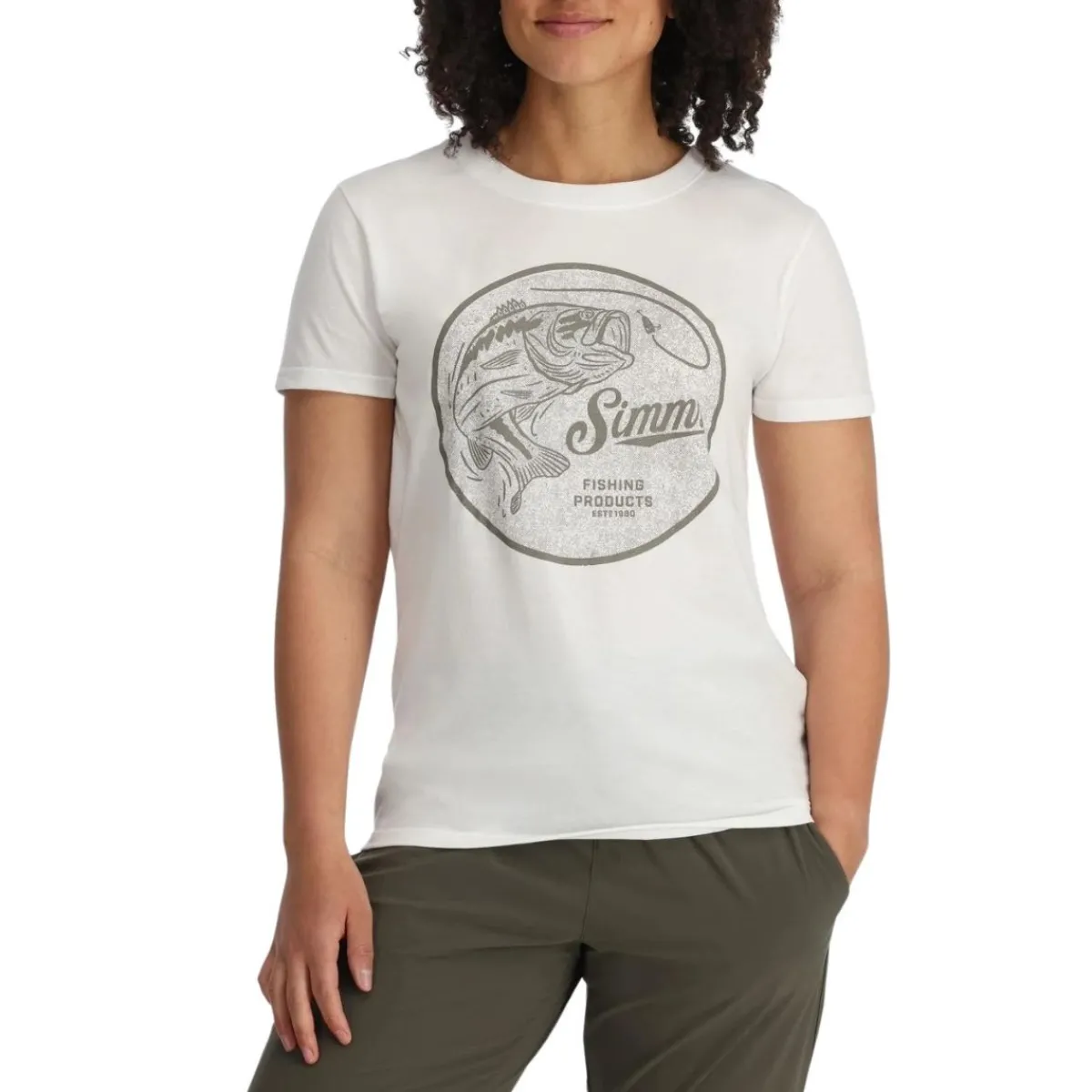 Simms Waders And Wading Boots|Fishing Shirts And T-Shirts<Women's Nostalgic Bass T-Shirt White