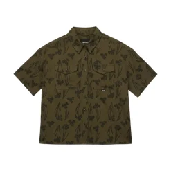Hooké Waders And Wading Boots|Fishing Shirts And T-Shirts<Women's Oversized Yellow Iris Short Sleeve Shirt Dark Olive