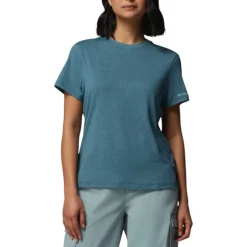 Columbia Sweaters|Shirts<Women's Parsons Point™ Short Sleeve Logo T-Shirt Everblue Heather
