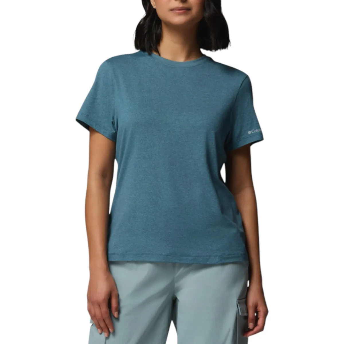 Columbia Sweaters|Shirts<Women's Parsons Point™ Short Sleeve Logo T-Shirt Everblue Heather