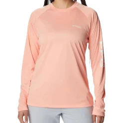 Columbia Sweaters|Shirts<Women's PFG Tidal Heather Long Sleeve T-Shirt Tiki Pink Heath