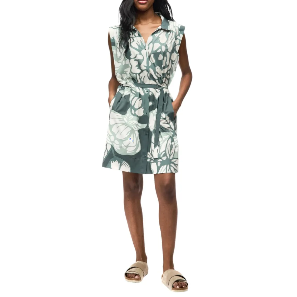 Indyeva Sweaters|Shirts<Women's Pilvi Dress Nephrite Piwonia Print