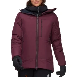 Mammut Insulated Jackets|Windbreaker Jackets<Women's Rime Pro Belay IN Hooded Jacket Vin / Black
