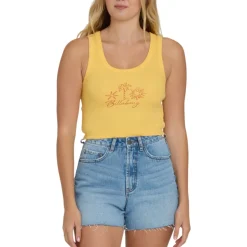 Billabong Sweaters|Shirts<Women's Sun Palm Seashell Tank Top Soft Yellow