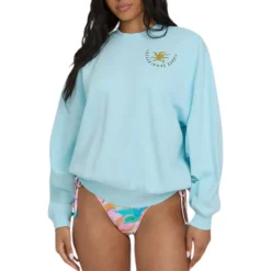 Billabong Sweaters|Shirts<Women's Sunset Rider Kendal Crewneck Sweatshirt Clearwater