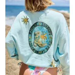 Billabong Sweaters|Shirts<Women's Sunset Rider Kendal Crewneck Sweatshirt Clearwater