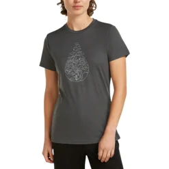Icebreaker Sweaters|Shirts<Women's 150 Tech Lite Hike Path T-Shirt Obsidian