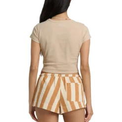 Billabong Sweaters|Shirts<Women's Triple Stacked Short Sleeve T-Shirt Oatmeal