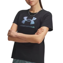 Under Armour Sweaters|Shirts<Women's UA Rival Shimmer T-Shirt Black / Iridescent