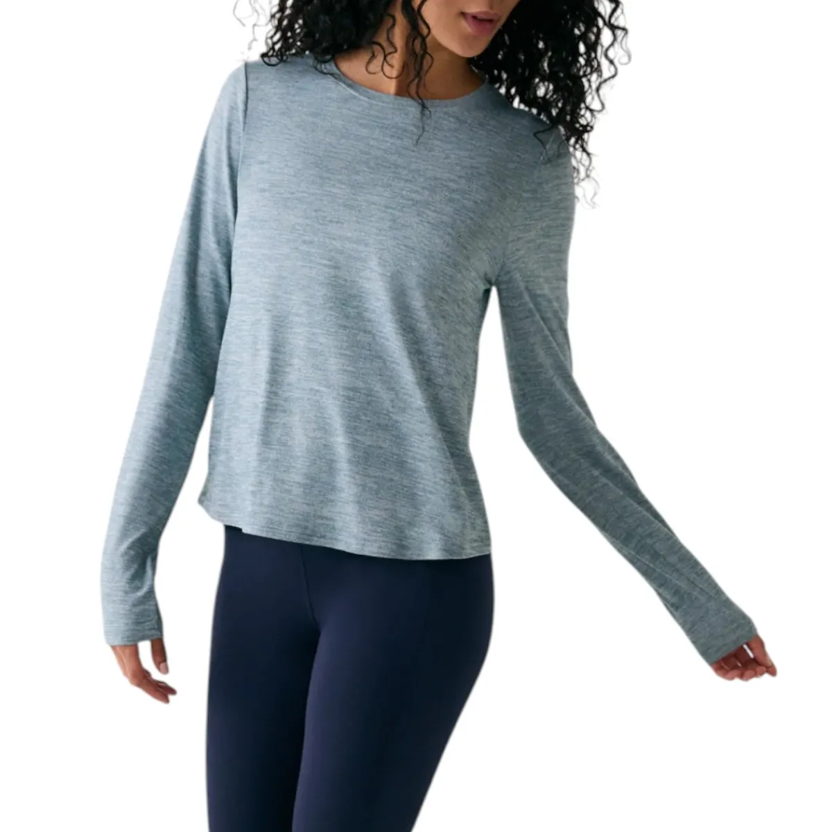Lolë Sweaters|Shirts<Women's Vital Long Sleeves T-Shirt Seagreen Heather