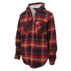 Tough Duck Safety Equipment|Safety Shoes<Women's WS12 Plush Pile-Lined Flannel Red/Navy